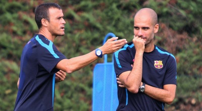 פפ ולואיס אנריקה. לוצ´ו משאיר לו אבק