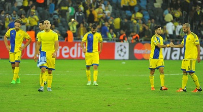 בסיום שחקני מכבי ת&qout;א מאוכזבים (עמרי שטיין)