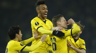 לוקאש פיז´צ´ק חוגג (רויטרס)