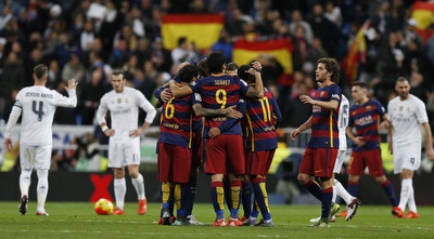 ברצלונה חוגגת, ריאל מאוכזבת (רויטרס) ברצלונה חוגגת, ריאל מאוכזבת (רויטרס)