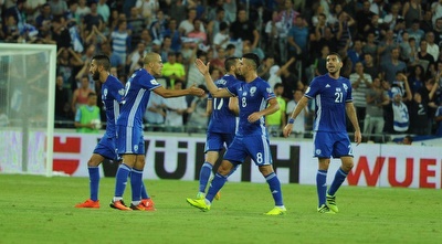 שחקני ישראל חוגגים (עמית מצפה)