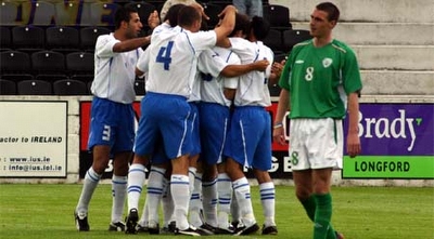 נבחרת ישראל חוגגת שער באירלנד (אלי גבעוני) (ONE)