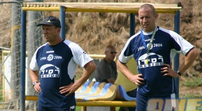 גדי ברומר עם ניר קלינגר באימון מכבי ת&qout;א גדי ברומר עם ניר קלינגר באימון מכבי ת&qout;א