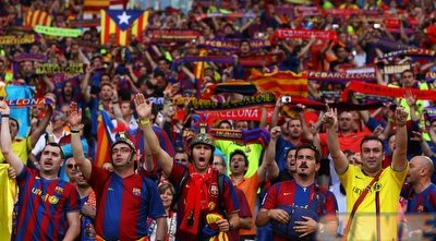 אוהדי ברצלונה (GettyImages)