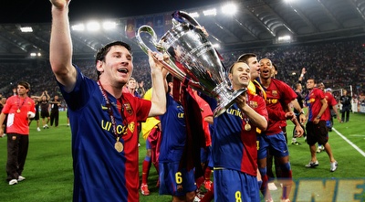 מסי ואינייסטה (GettyImages)