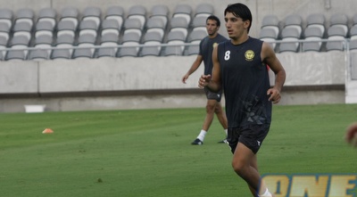 אלמוג כהן במהלך האימון המסכם של נתניה (אמיר לוי)