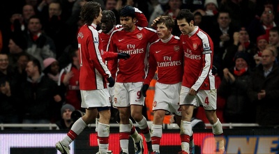 שחקני ארסנל. לא רוצים לתת לסטוק לברוח (GettyImages)