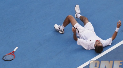 צ´יליץ´. רגע לאחר הניצחון (רויטרס) צ´יליץ´. רגע לאחר הניצחון (רויטרס)