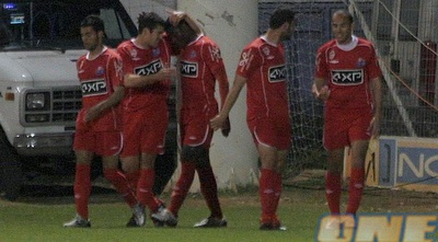 שחקני הפועל חיפה חוגגים (שי לוי)