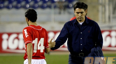 גיא עזורי עם אביתר אילוז. &qout;המשחק הכי ממושמע שלנו העונה&qout; (אמיר לוי)