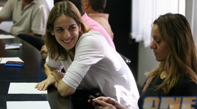 טלי נוי וליעד סואץ קרני קפטניות נתניה (קובי אליהו)