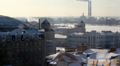 בנייני קאזאן המושלגים. בקבוצה מקווים שמזג האוויר לא יעשה צרות (רועי גלדסטון)