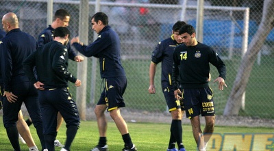 יוסי שבחון, ראלדס, שטרית וטומאסיץ´ באימון הערב (אור שפונדר)