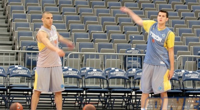 גיא פניני ורביב לימונד באימון הערב (שרון קביליו)