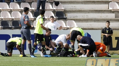 הפציעה של אחמד סבע שלאחריה לא הצליח לחזור למשחק (שי לוי)