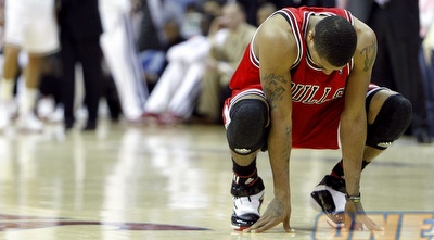 דריק רוז בסיום. מיאמי סיימה את העונה (GettyImages)