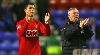 רונאלדו עם פרגוסון ביונייטד. &qout;אני ממשיך לדבר עם פרגי&qout; (GettyImages)