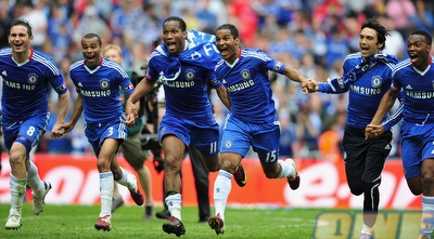 הכחולים רצים לקהל אחרי המשחק (GettyImages)