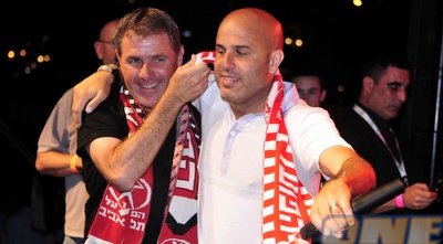 אבוקסיס וגוטמן בחגיגות האליפות של הפועל (אלעד ירקון)