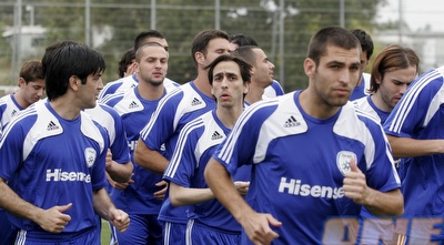 שחקני הנבחרת באימון (שי לוי)