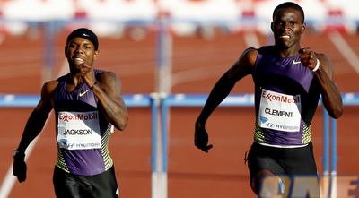 קלמנט וג´קסון צמודים צמודים בריצה ל-400 מטרים משוכות (רויטרס)