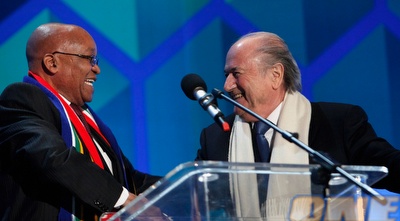 ספ בלאטר ונשיא דרא&qout;פ, ג´ייקוב זומה.  (GettyImages)