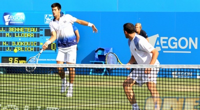 נובאק ג´וקוביץ´ ויוני ארליך (GettyImages)