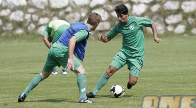 רפאלוב מול סילבה באימון. הקשר הפצוע בספק (דרור עינב) רפאלוב מול סילבה באימון. הקשר הפצוע בספק (דרור עינב)