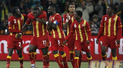 גאנה חוגגת את שער היתרון של מונטארי (רויטרס)