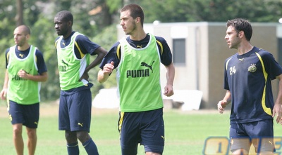 מדוניאנין, קולאוטי באנינג וקפילוטו. במכבי מתכוננים לליגה האירופית (ליאור טימור)