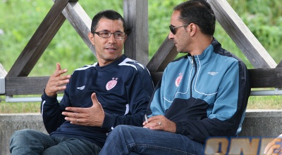 אלי טביב וגבי קצרה. הבעלים ייפגש עם רונן קצב בנוגע לסהר וידין (רועי גלדסטון)