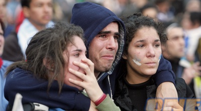 אוהדי אורוגוואי עצובים (רויטרס)