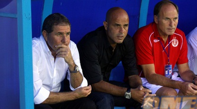 גוטמן ואבוקסיס. מאוכזבים מהתוצאה  (האתר הרשמי של הפועל ת&qout;א)