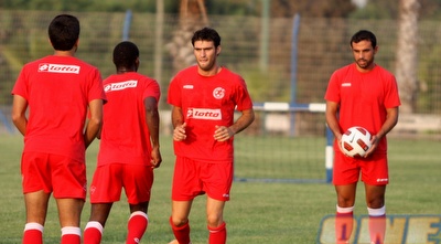 חנן פדידה ואבי קנפו באימון אשקלון (יניב גונן)