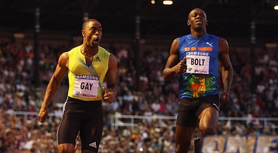 טייסון גיי ובולט. הקרב ב-200 נדחה לאולימפיאדה (GettyImages)