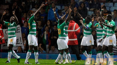 שחקני חוף השנהב חוגגים את השער של טורה ויודעים למי צריך להודות (GettyImages)