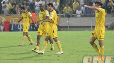 שחקני מכבי ת&qout;א מאוכזבים בסיום. מקווים להציג משחק טוב בפאריס (ליאור טימור)