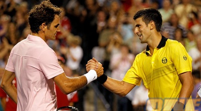 פדרר וג´וקוביץ´ בסיום. משחק מצויין בין השניים (GettyImages)