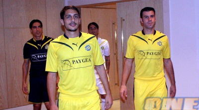 קולאוטי, מלול, זיו ובוזגלו מציגים את המדים החדשים (יניב גונן)