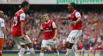 וולקוט חוגג בארסנל (GettyImages)