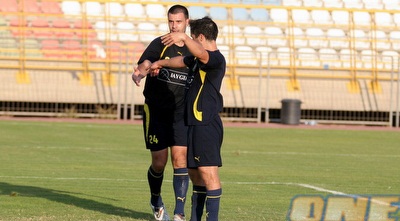 ישראלביץ´ עם קולאוטי אחרי שער היתרון (ליאור טימור)