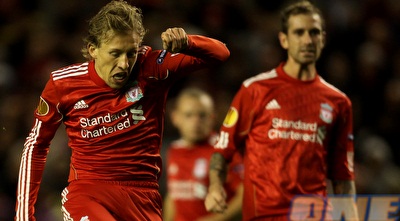 הרגע הנדיר של הלילה. לוקאס כובש שער יפה (GettyImages)