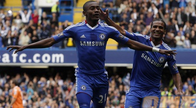 סלומון קאלו חוגג את הראשון לזכות צ´לסי (רויטרס) סלומון קאלו חוגג את הראשון לזכות צ´לסי (רויטרס)