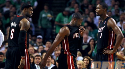לברון, בוש ו-ווייד מאוכזבים מההפסד (GettyImages)