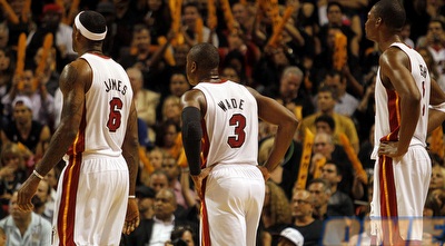 בוש, ווייד ולברון. לפרוע שטרות מול פילדלפיה זה לא חוכמה (GettyImages) בוש, ווייד ולברון. לפרוע שטרות מול פילדלפיה זה לא חוכמה (GettyImages)