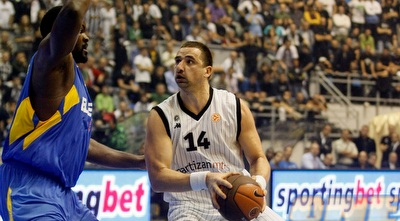 קאטיץ´ מול שחורציאניטיס. משחק חלש של הביג מאן של מכבי (GettyImages)