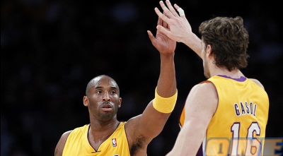 קובי בראיינט ופאו גאסול. עוד משחק טוב לצמד (רויטרס) קובי בראיינט ופאו גאסול. עוד משחק טוב לצמד (רויטרס)