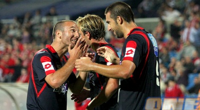 סכנין חוגגת שער יתרון באיצטדיון רמת גן (משה חרמון)