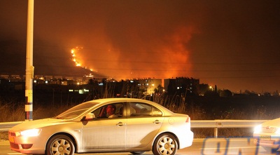האש הבוערת בכרמל. (עמית מצפה) האש הבוערת בכרמל. (עמית מצפה)