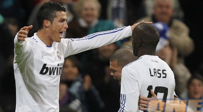 כריסטיאנו רונאלדו חוגג עם לסאנה דיארה (רויטרס)